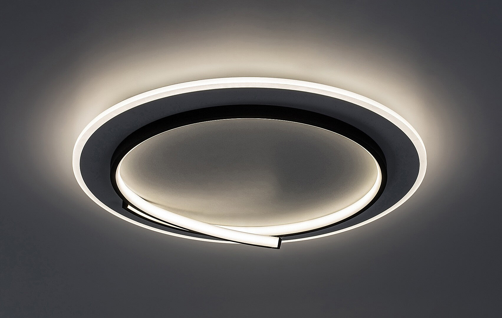 Niloo – modern LED ceiling lamp, Ø48 cm, 40W, 4000K, black