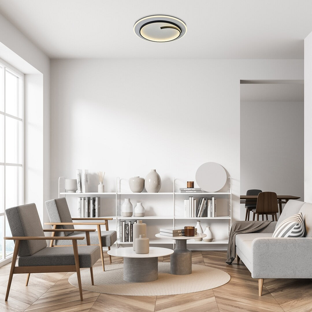 Niloo – modern LED ceiling lamp, Ø48 cm, 40W, 4000K, black