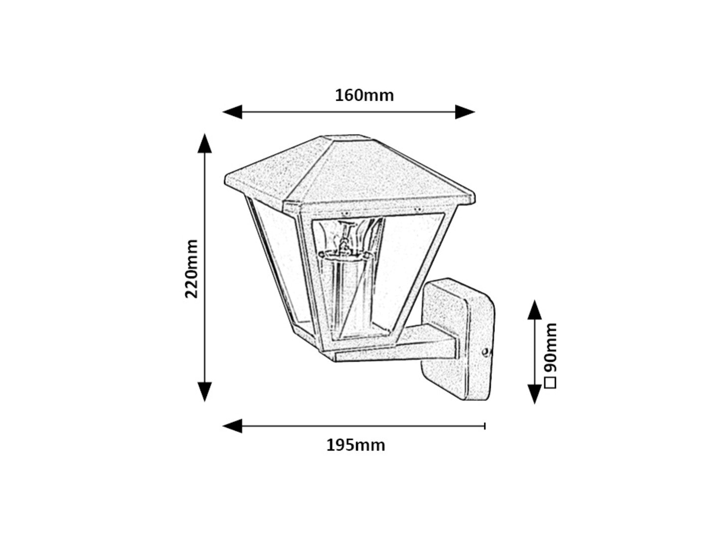 Paravento RABALUX – outdoor wall sconce in black