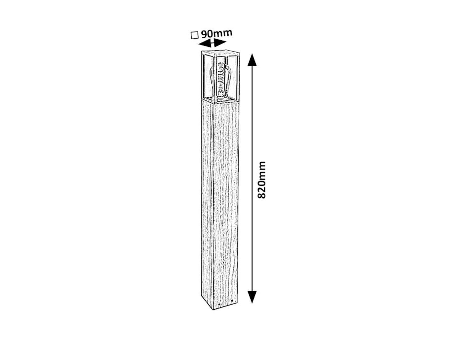 Wales RABALUX – Outdoor floor lamp, E27, aluminum, oak