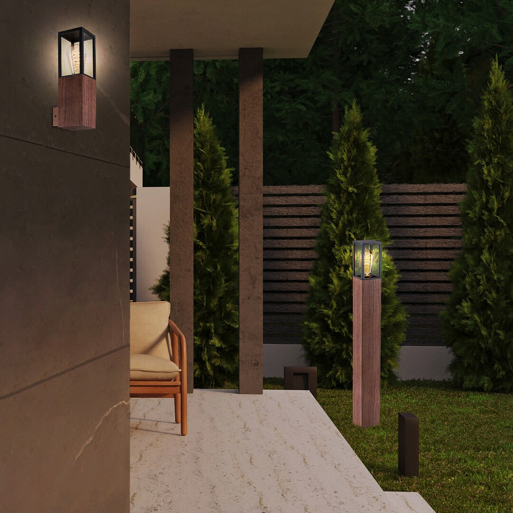 Wales RABALUX – Outdoor floor lamp, E27, aluminum, oak