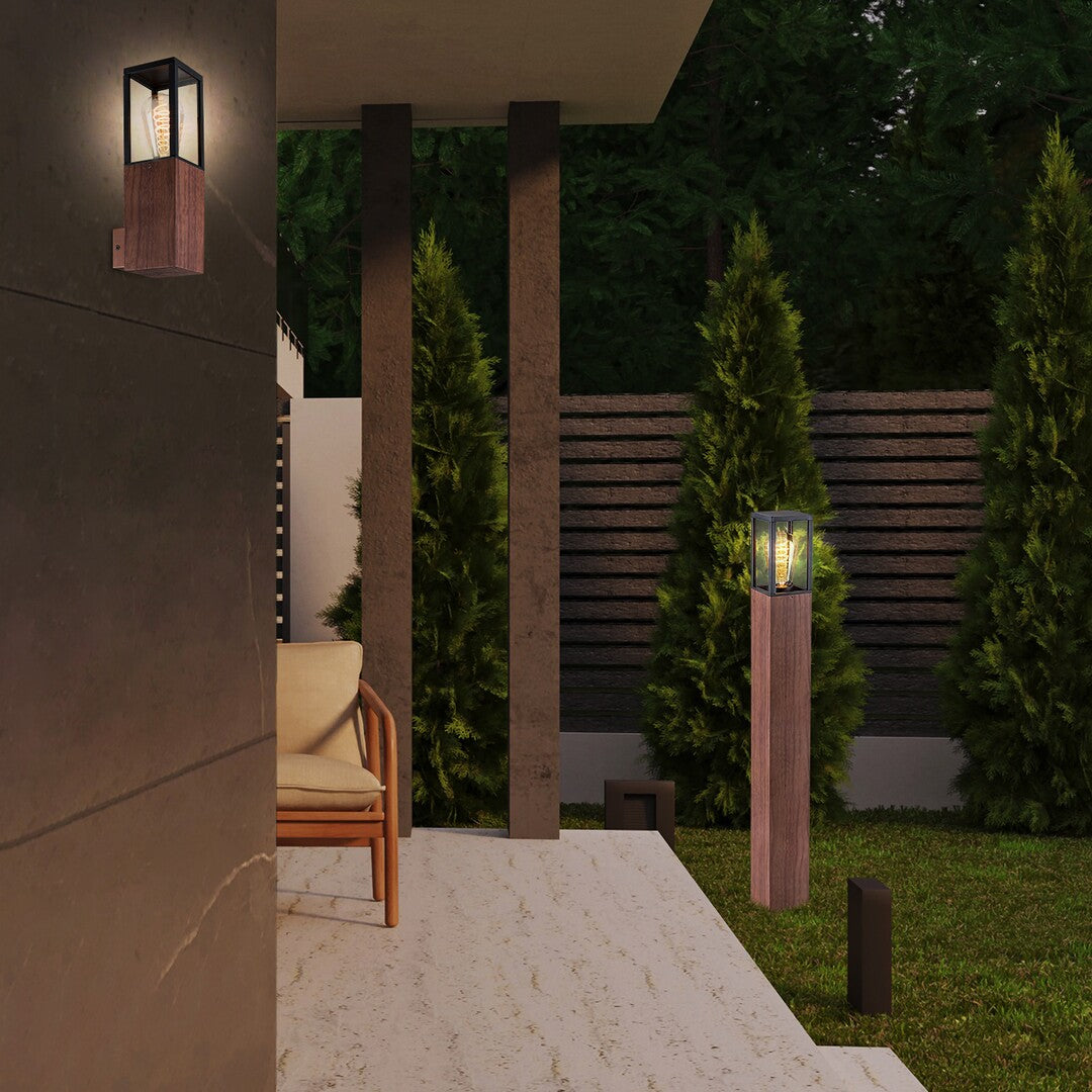 Wales RABALUX – Outdoor floor lamp, E27, aluminum, oak