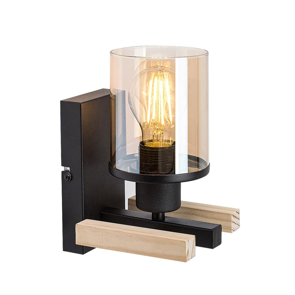 Niylah – Modern wall lamp RABALUX with amber glass shade