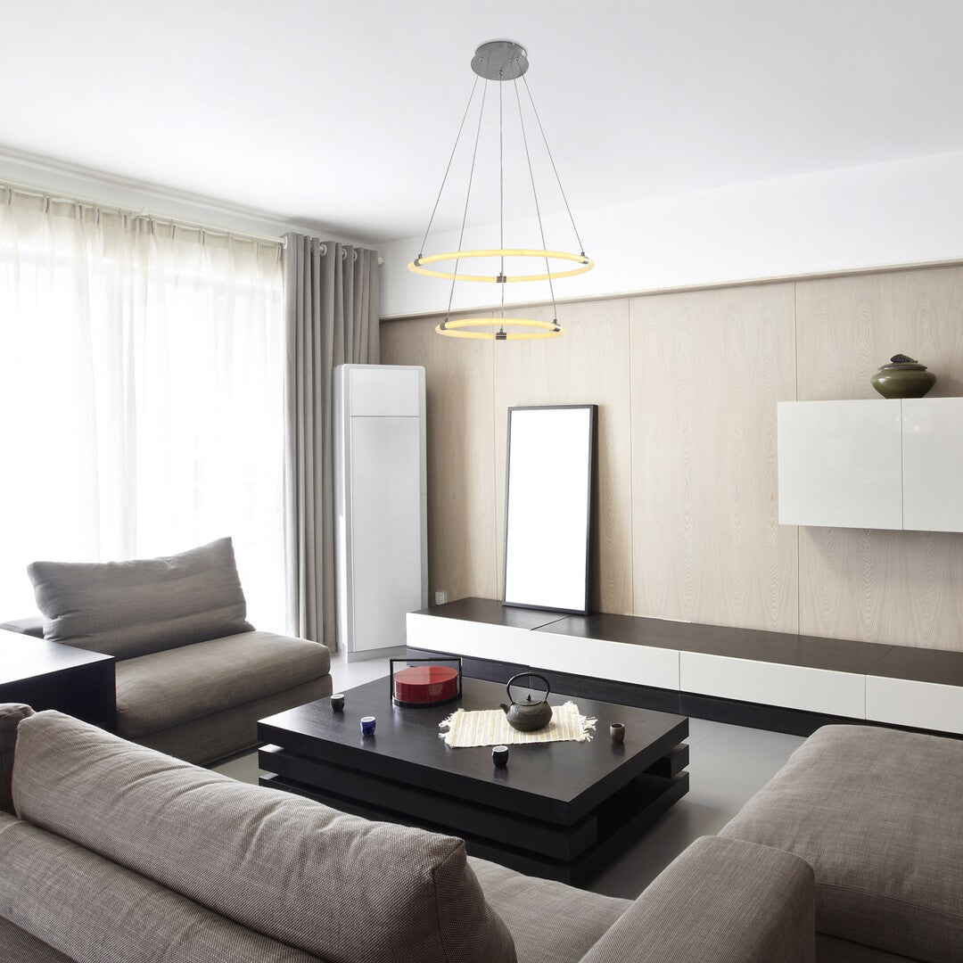 Полилей Irelia RABALUX – LED 55W, димируем с дистанционно, Ø60 см, атенюиран хром