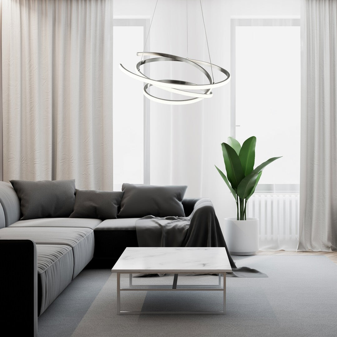 Esilda RABALUX LED pendant lamp – elegant light in attenuated chrome
