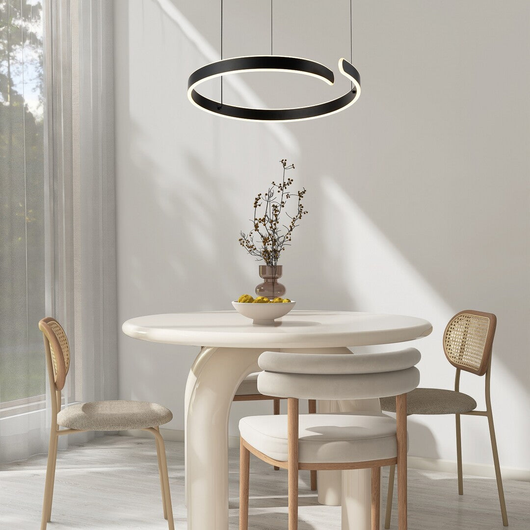 Silnora – LED pendant lamp with changing light, Ø57 cm, black | RABALUX