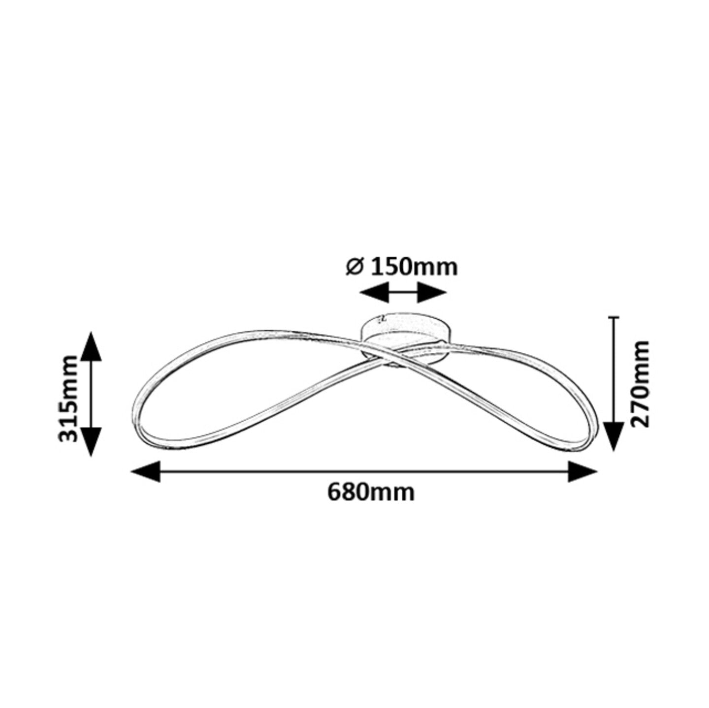 CASTIEL | Gold LED ceiling light – 30W, 3000K, modern design