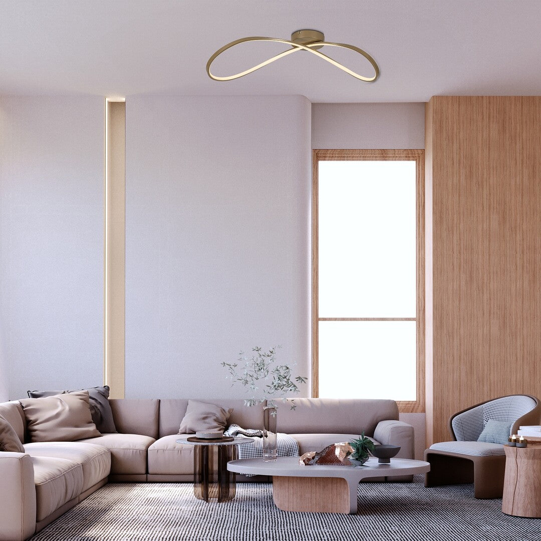 CASTIEL | Gold LED ceiling light – 30W, 3000K, modern design