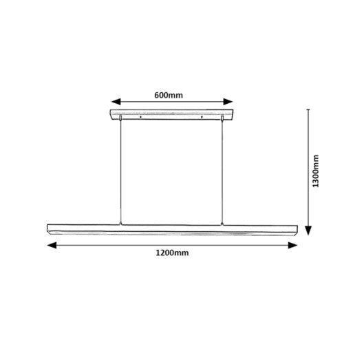 LED пендел TARIQ 72128 – черен алуминиев корпус с бял акрилен разсейвател, 30W | Rabalux