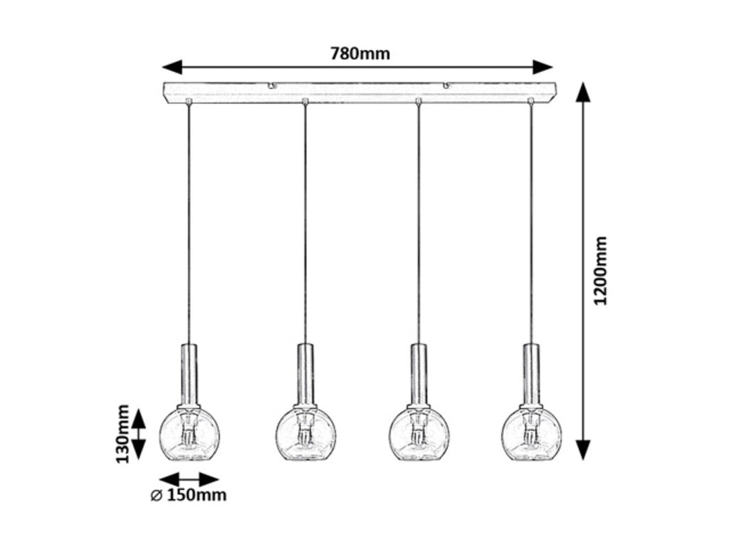 Centio – RABALUX hanging lamp with 4 smoked glass shades