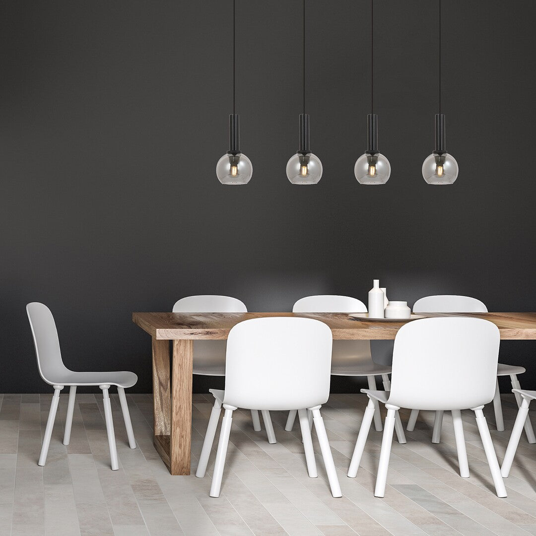Centio – RABALUX hanging lamp with 4 smoked glass shades