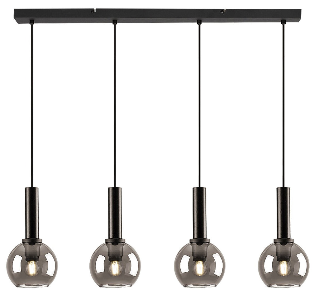 Centio – RABALUX hanging lamp with 4 smoked glass shades