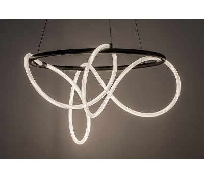 LED пендел MONTEMA 72191 – черен ринг с бял силиконов разсейвател, 54W | Rabalux