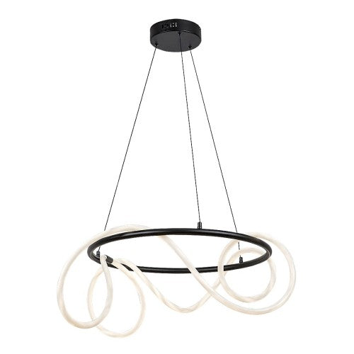 LED пендел MONTEMA 72191 – черен ринг с бял силиконов разсейвател, 54W | Rabalux