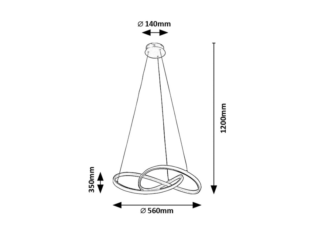 Castiel RABALUX – Hanging LED chandelier, gold, 36W, 3000K