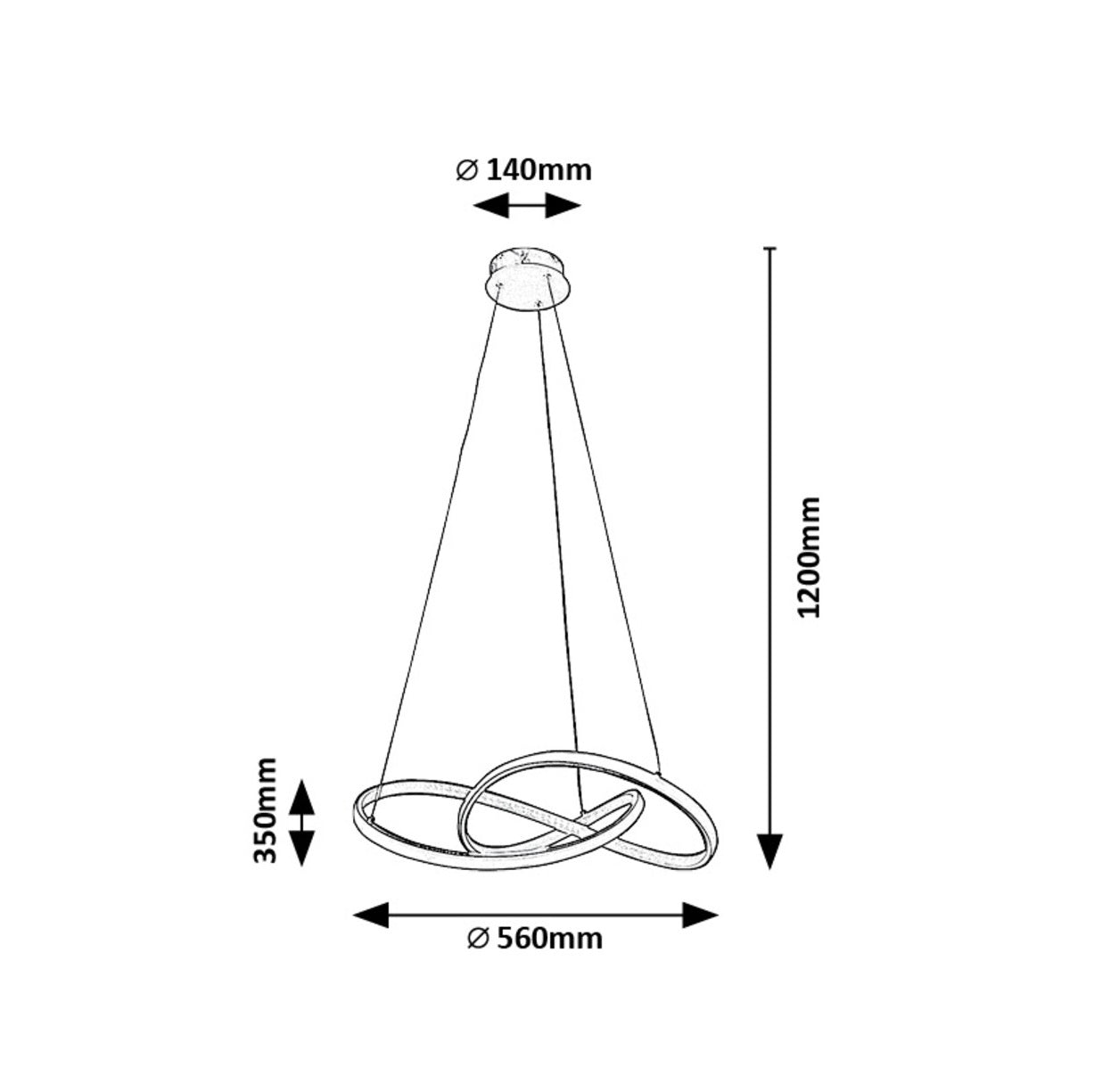 CASTIEL | Gold LED pendant light – 36W, 3000K, artistic design