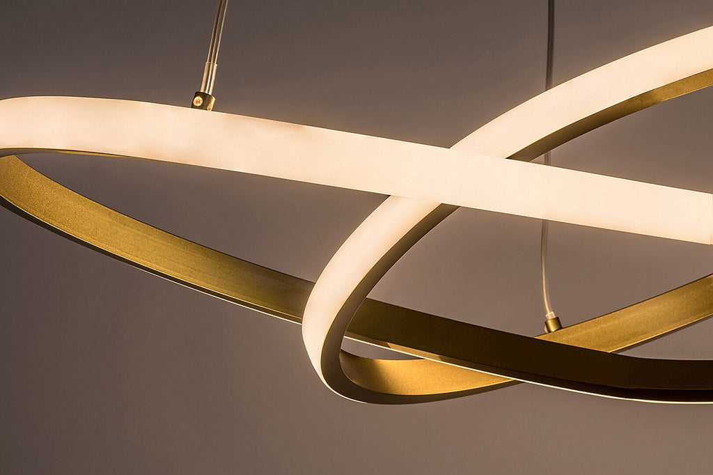 CASTIEL | Gold LED pendant light – 36W, 3000K, artistic design