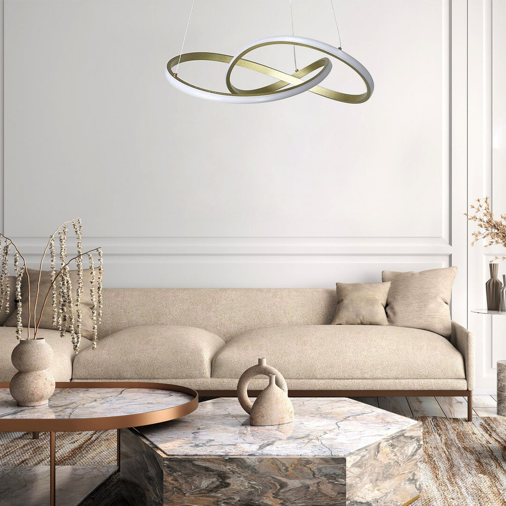 CASTIEL | Gold LED pendant light – 36W, 3000K, artistic design