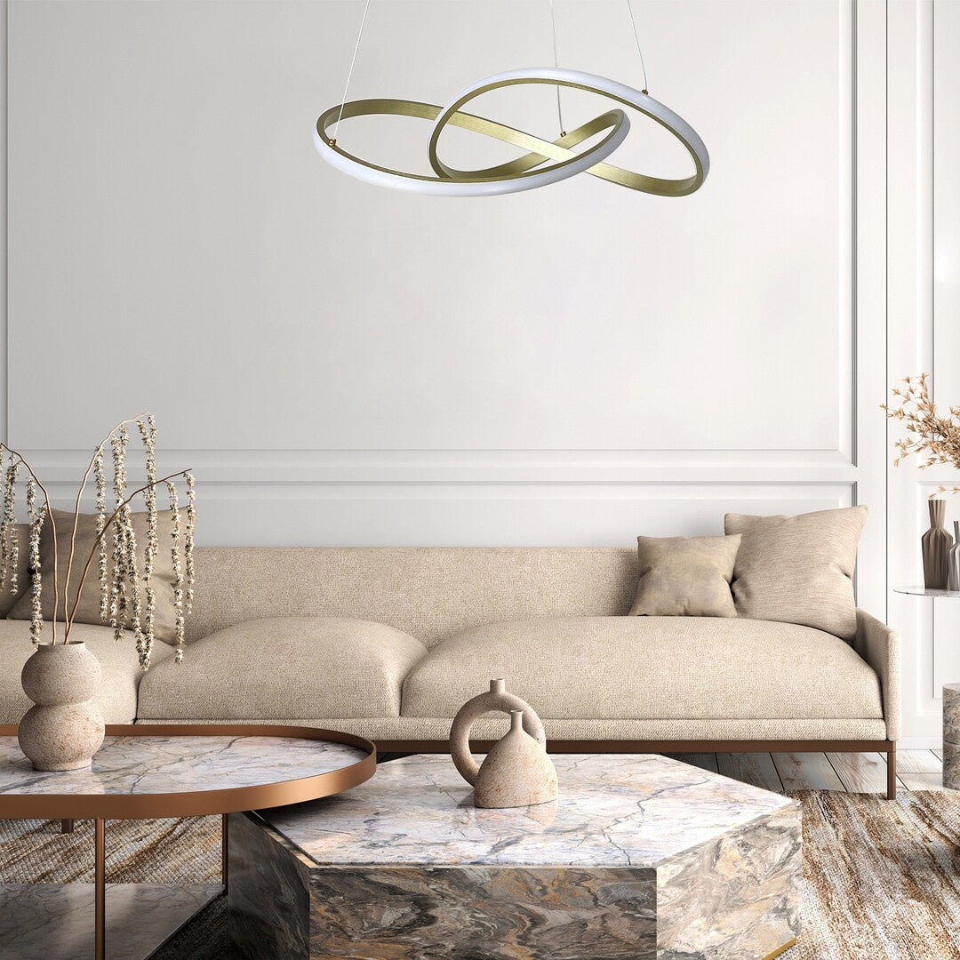 CASTIEL | Gold LED pendant light – 36W, 3000K, artistic design