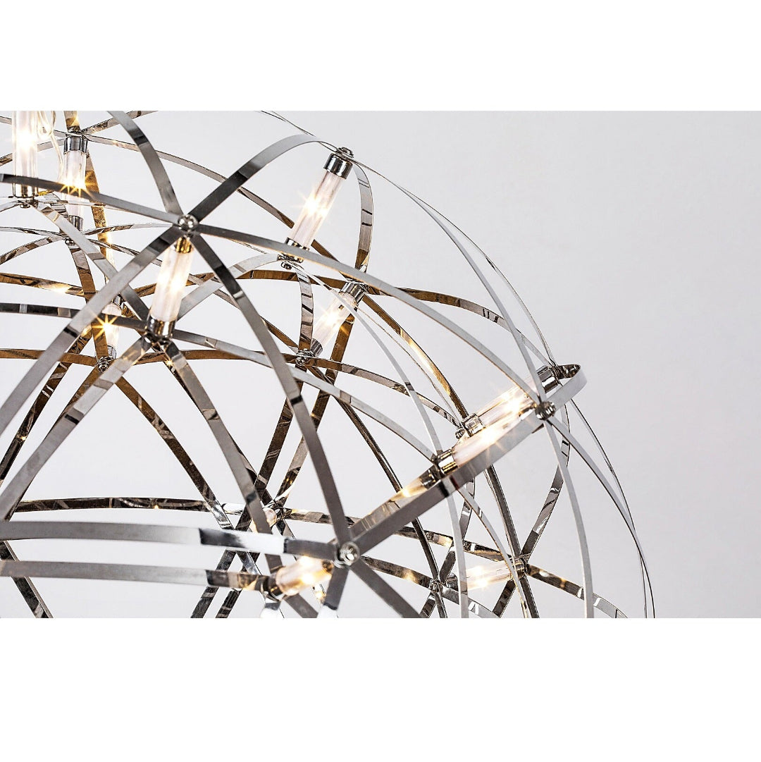 Eudora – RABALUX LED pendant light with chrome sphere, 16W, 3000K, Ø50 cm