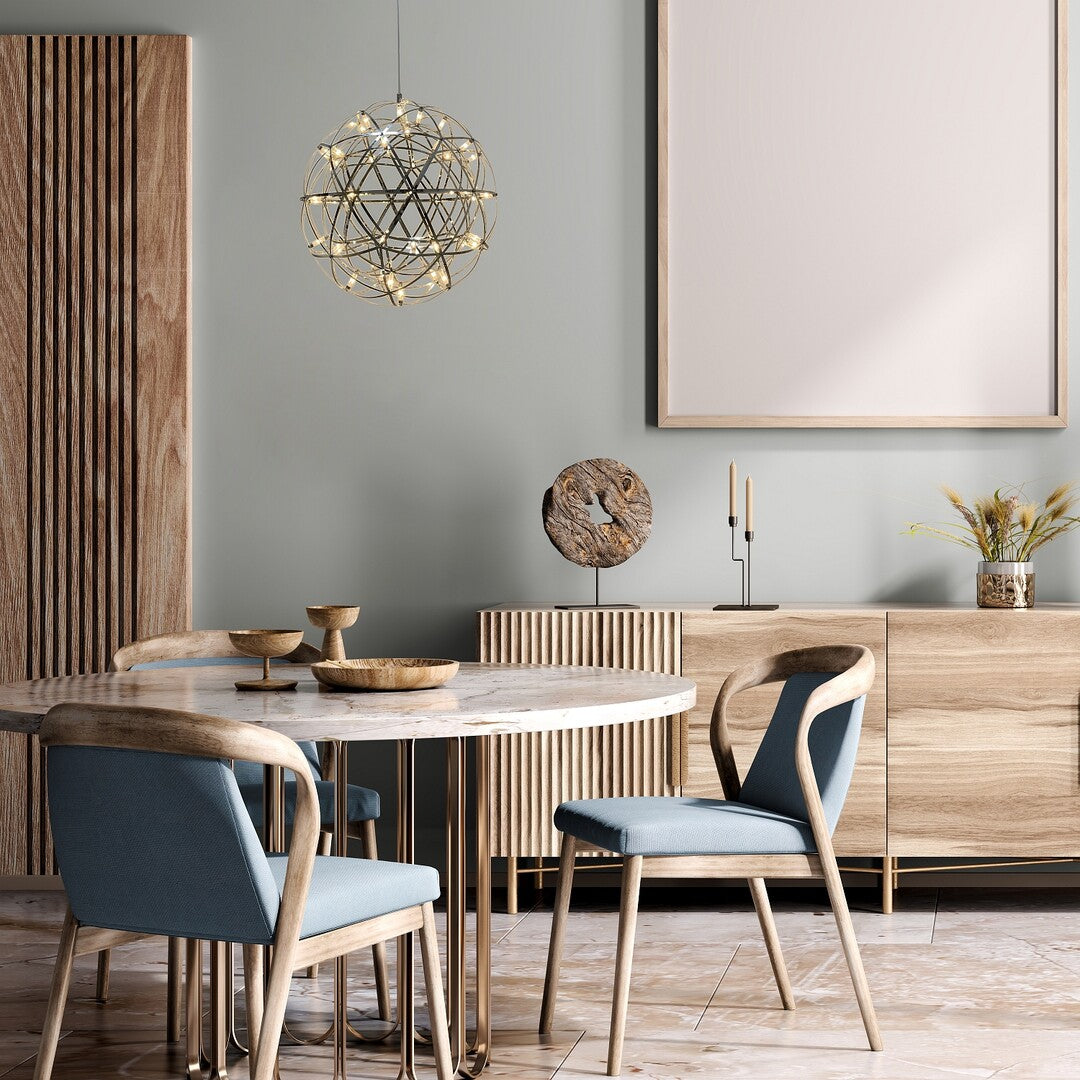 Eudora – RABALUX LED pendant light with chrome sphere, 16W, 3000K, Ø50 cm