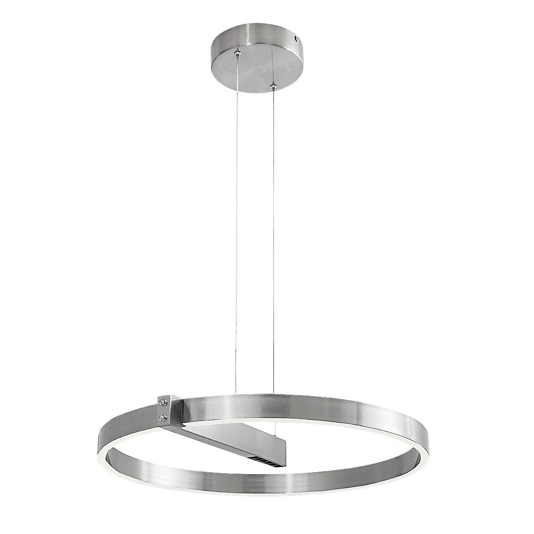 THRAC | LED pendant lamp Ø60 cm – silver, 34W, switchable