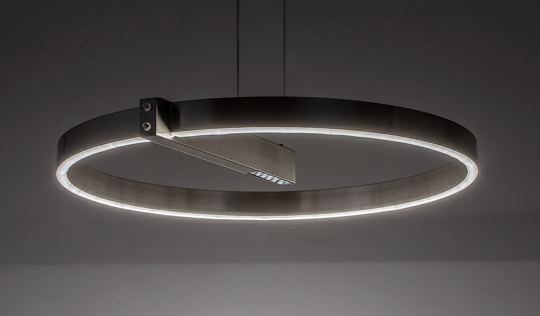 THRAC | LED pendant lamp Ø60 cm – silver, 34W, switchable