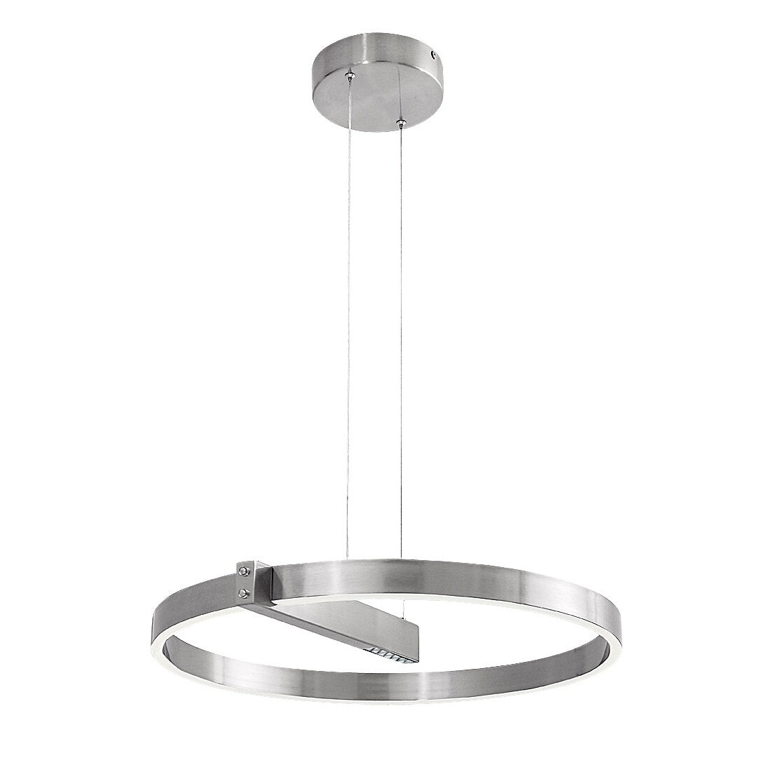 THRAC | LED pendant lamp Ø60 cm – silver, 34W, switchable