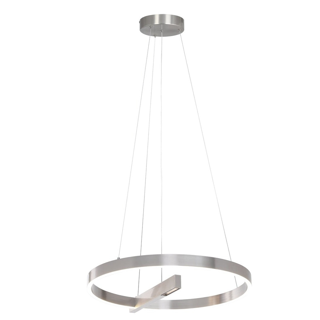 THRAC | LED pendant lamp Ø80 cm – silver, 40W, switchable