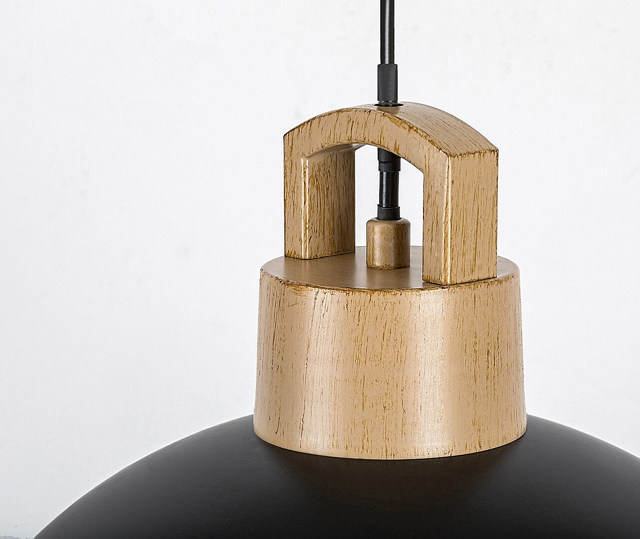 Filina – Scandinavian-style pendant lamp with black body and white metal shade | RABALUX