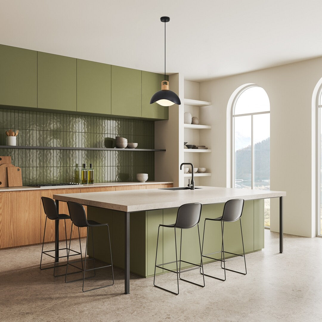 Filina – Scandinavian-style pendant lamp with black body and white metal shade | RABALUX