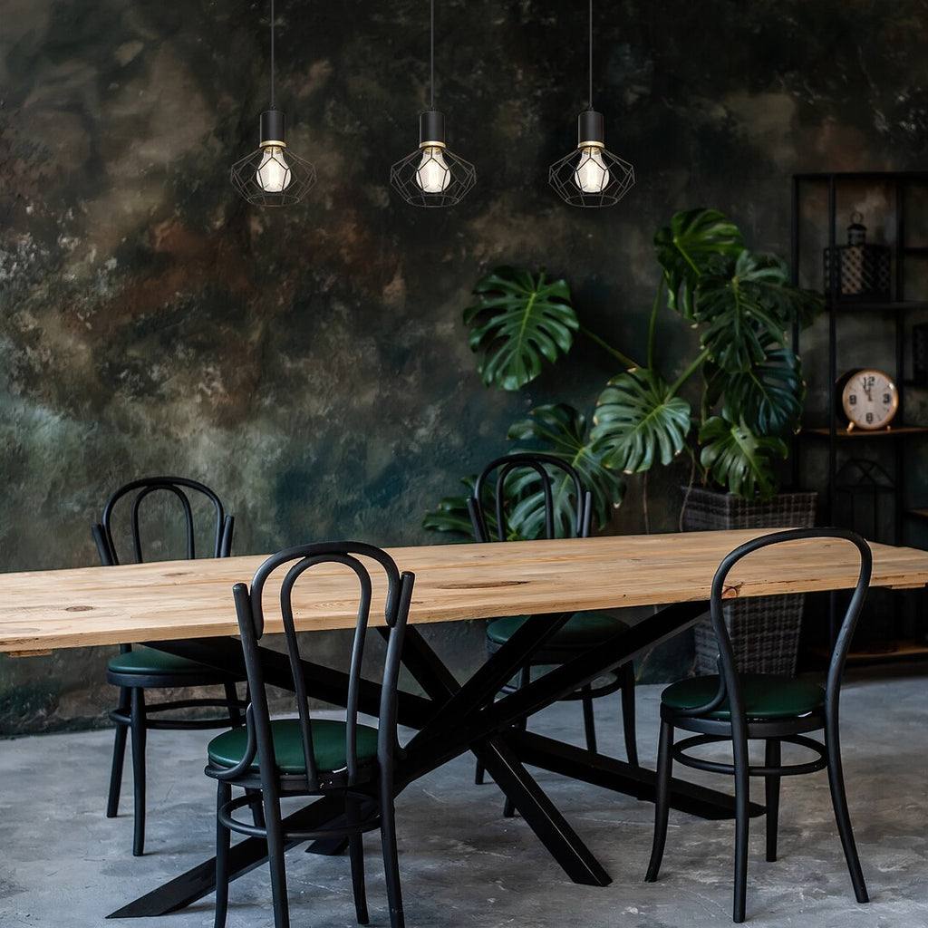 Fran - hanging lamp RABALUX, 3xE27, matte black, vintage style
