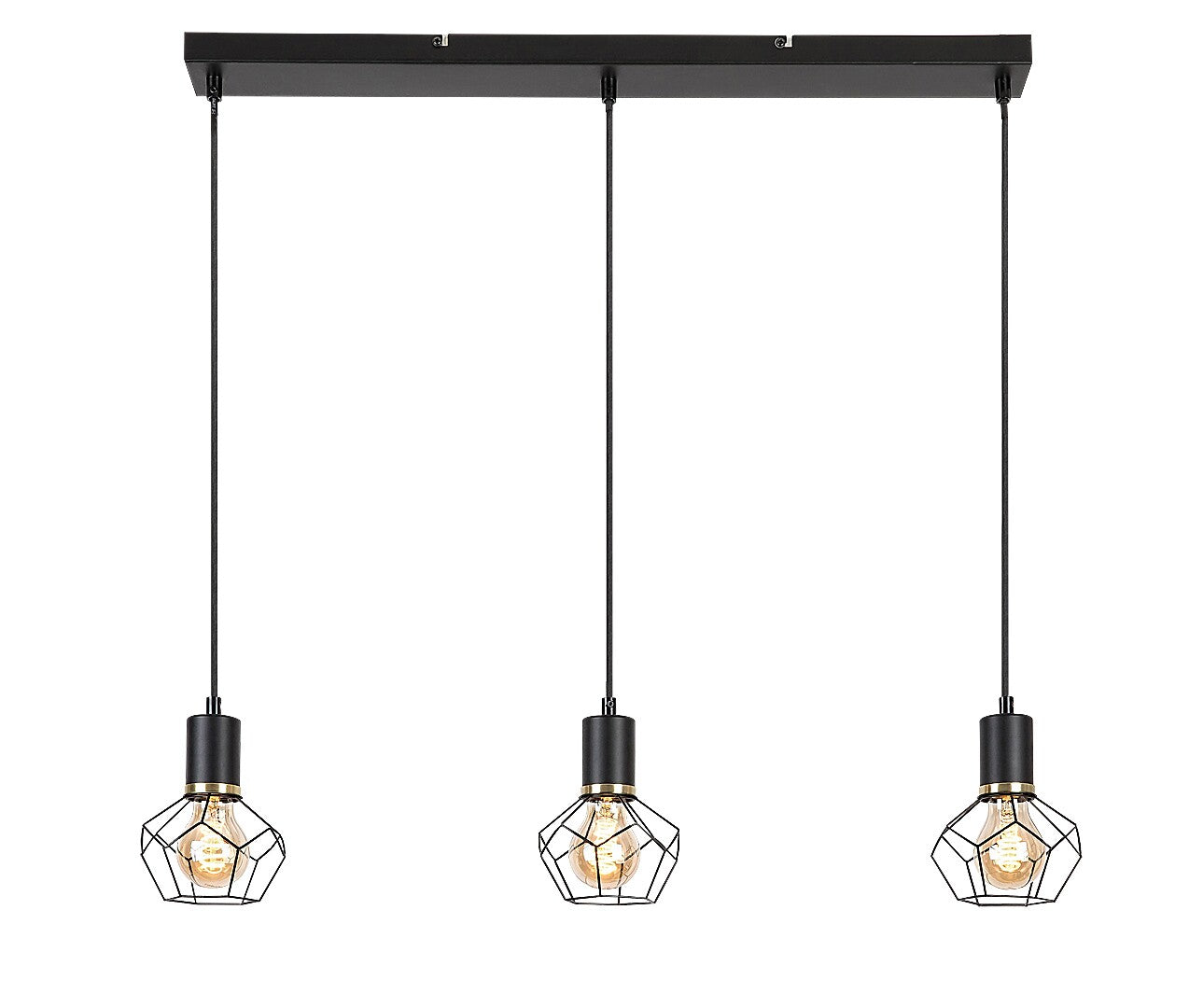 Fran - hanging lamp RABALUX, 3xE27, matte black, vintage style