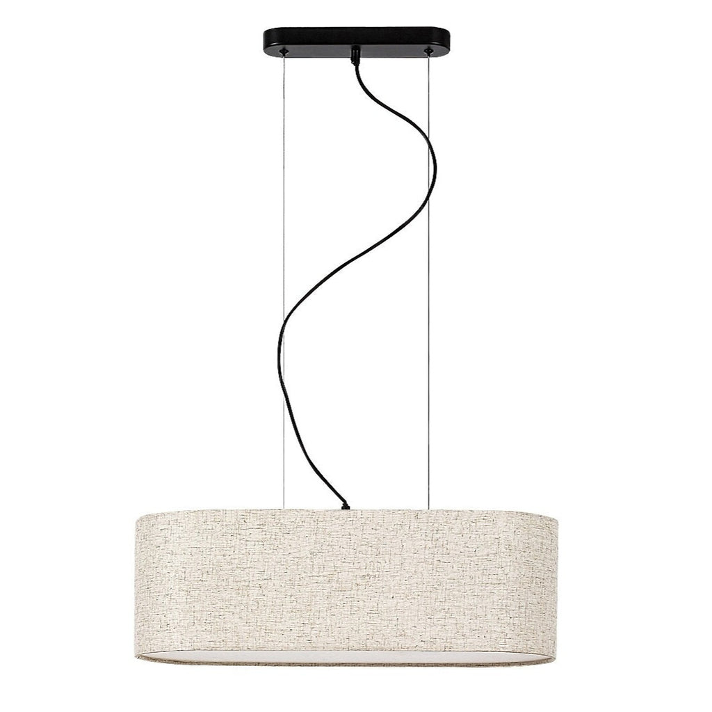 Narmin – RABALUX hanging lamp with beige lampshade and black body, Scandinavian style