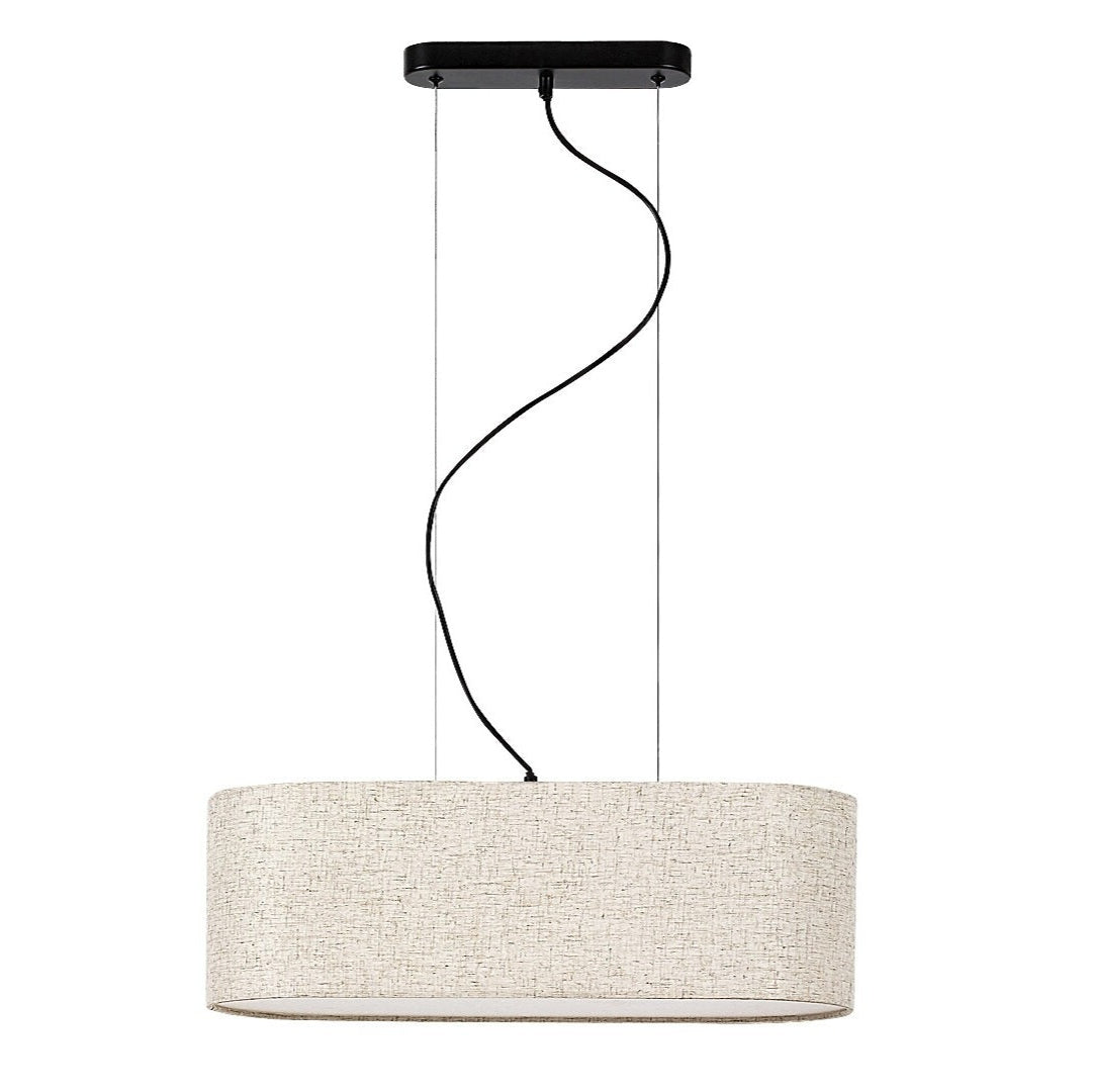 Narmin – RABALUX hanging lamp with beige lampshade and black body, Scandinavian style