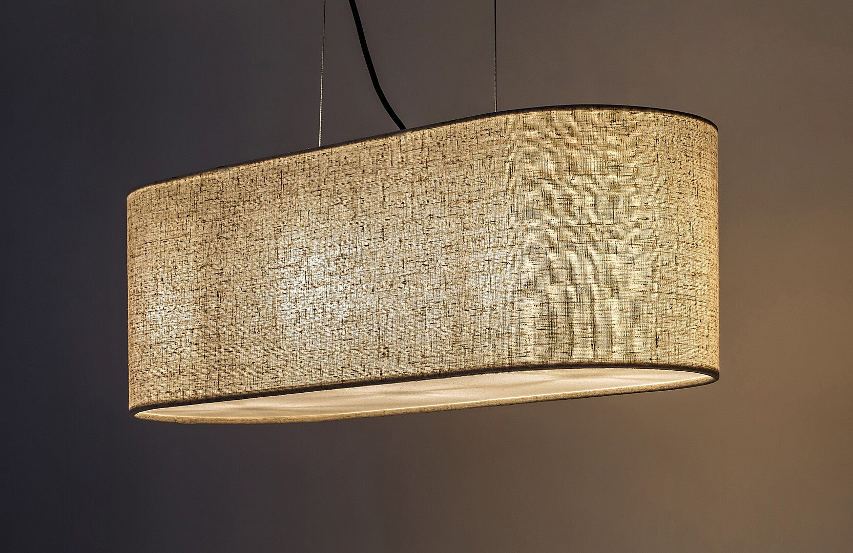Narmin – RABALUX hanging lamp with beige lampshade and black body, Scandinavian style