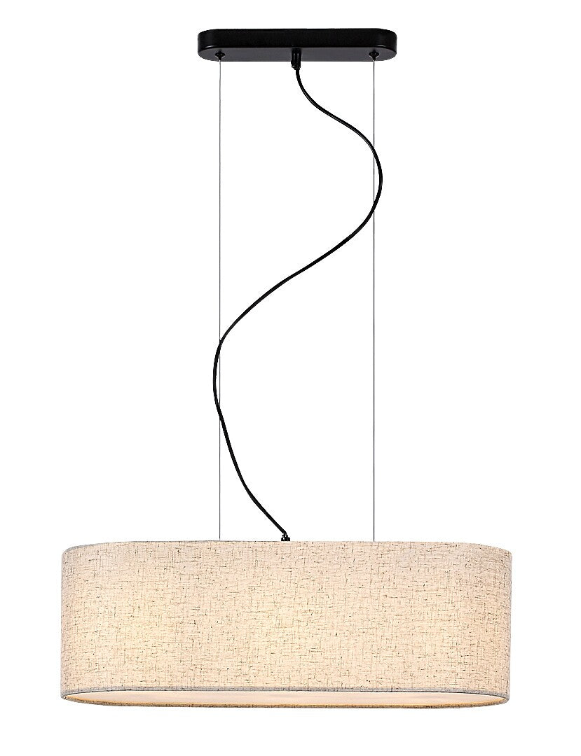 Narmin – RABALUX hanging lamp with beige lampshade and black body, Scandinavian style