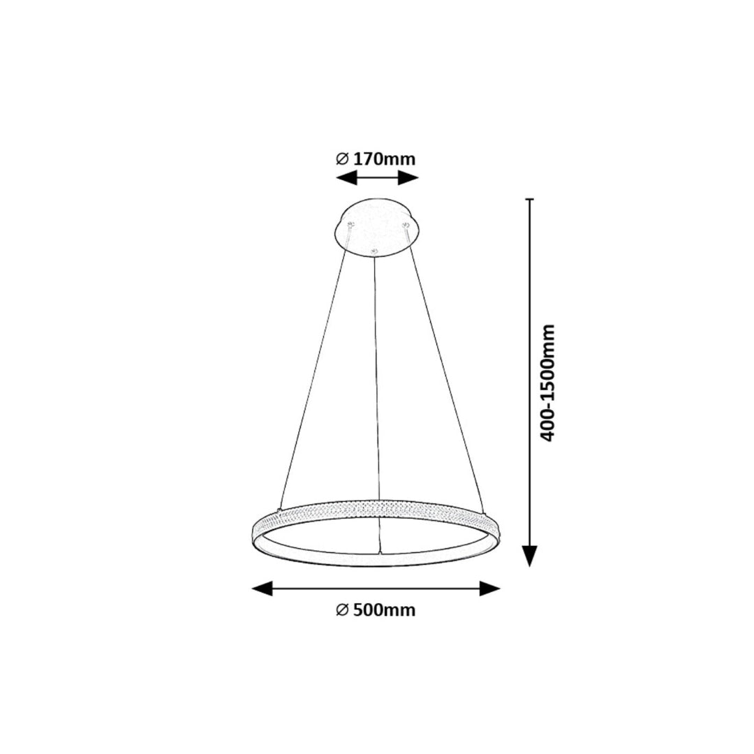 Grete – hanging chandelier, Ø50 cm, black, acrylic, modern style