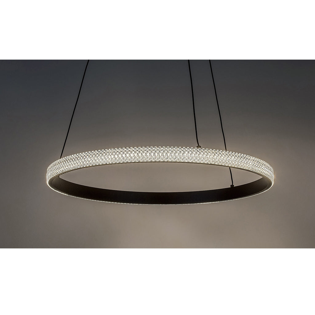 Grete – hanging chandelier, Ø50 cm, black, acrylic, modern style