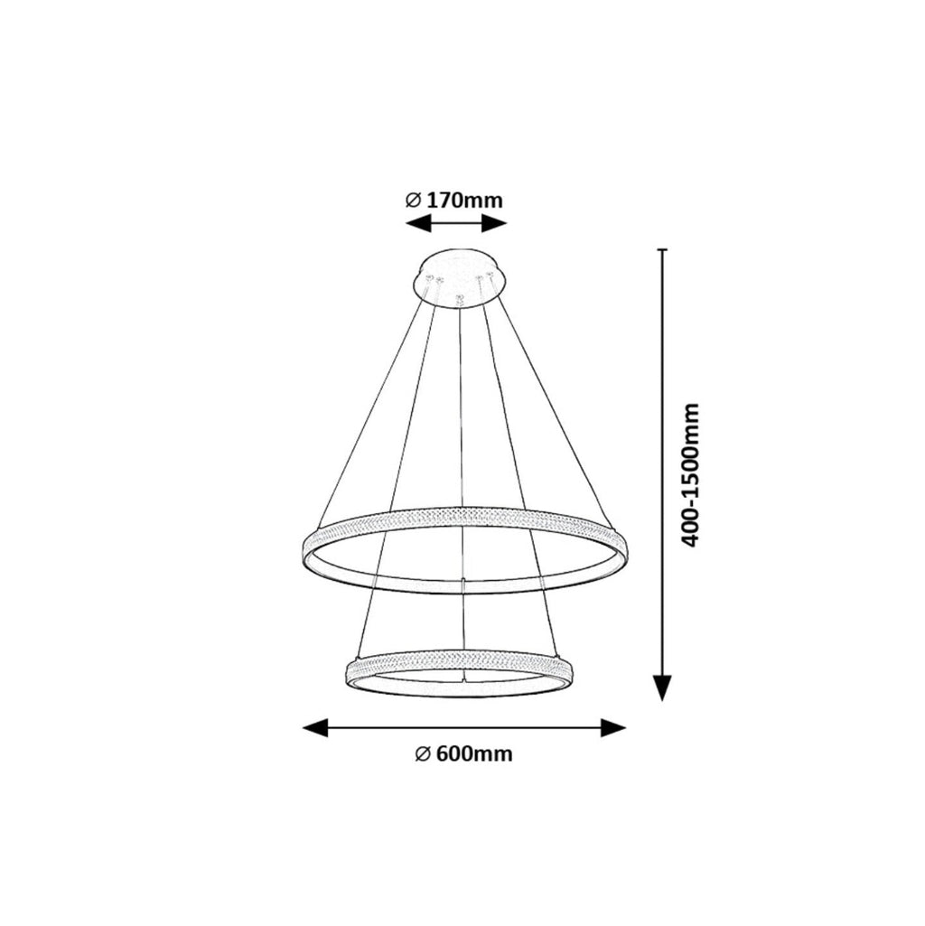Grete – hanging chandelier, Ø60 cm, black, acrylic, modern style