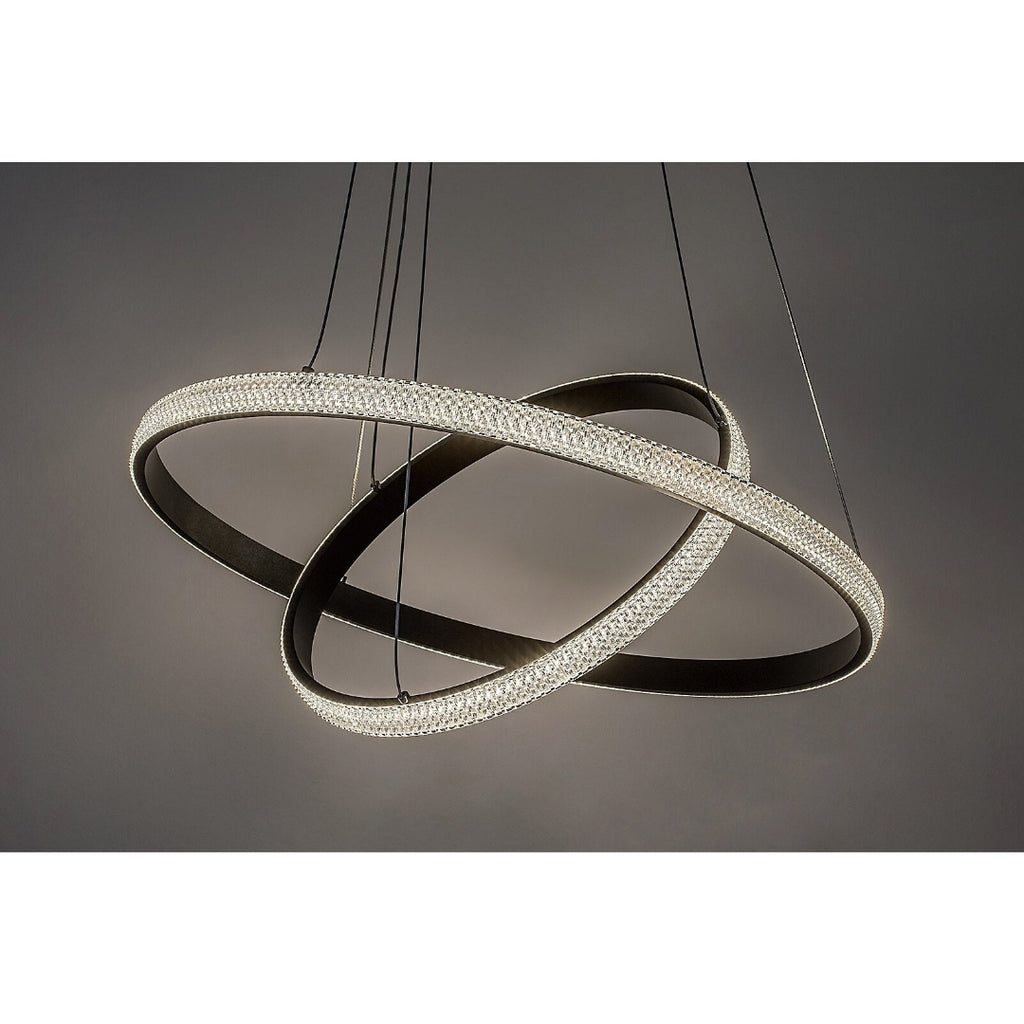 Grete – hanging chandelier, Ø60 cm, black, acrylic, modern style