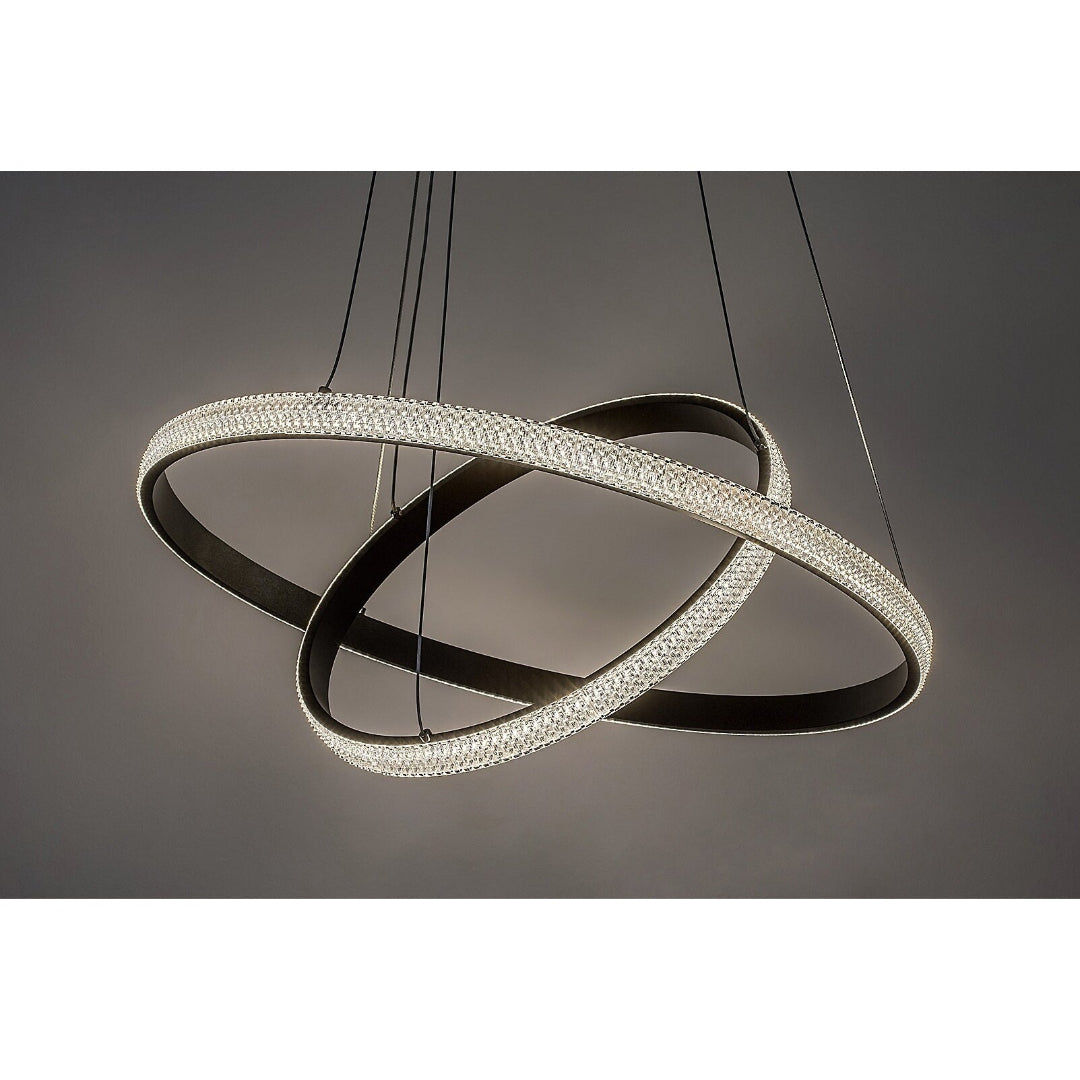Grete – hanging chandelier, Ø60 cm, black, acrylic, modern style