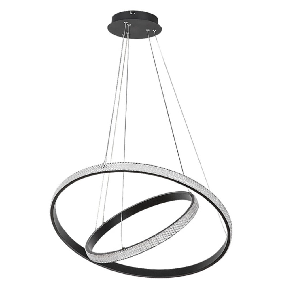 Grete – hanging chandelier, Ø60 cm, black, acrylic, modern style