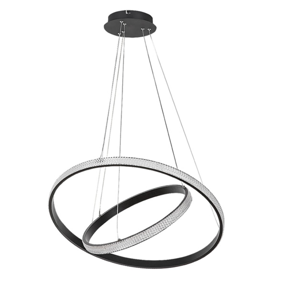 Grete – hanging chandelier, Ø60 cm, black, acrylic, modern style