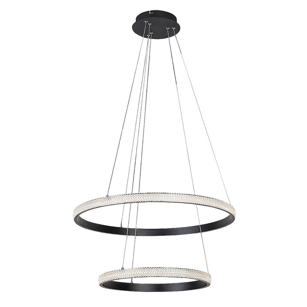 Grete – hanging chandelier, Ø60 cm, black, acrylic, modern style