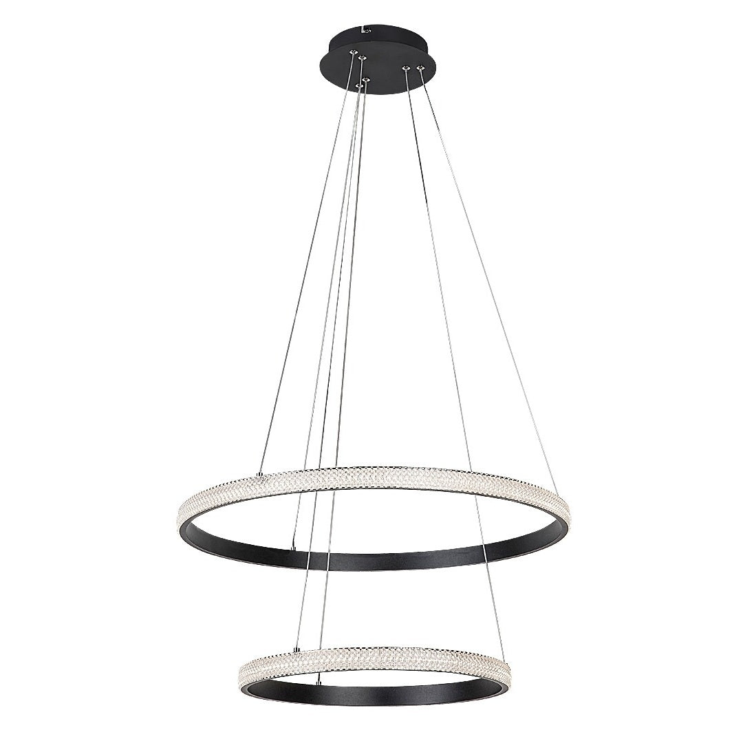 Grete – hanging chandelier, Ø60 cm, black, acrylic, modern style