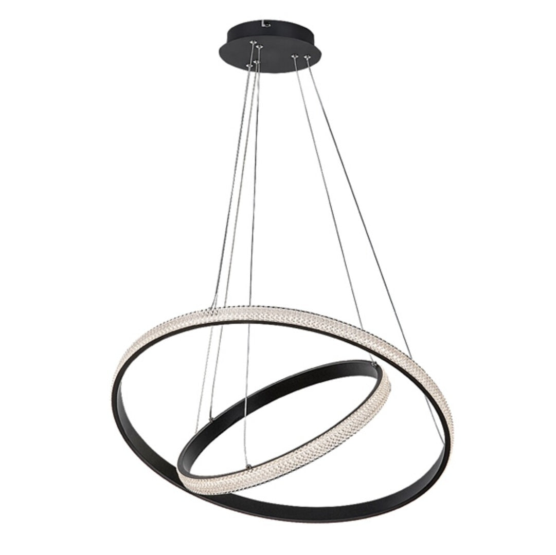 Grete – hanging chandelier, Ø60 cm, black, acrylic, modern style