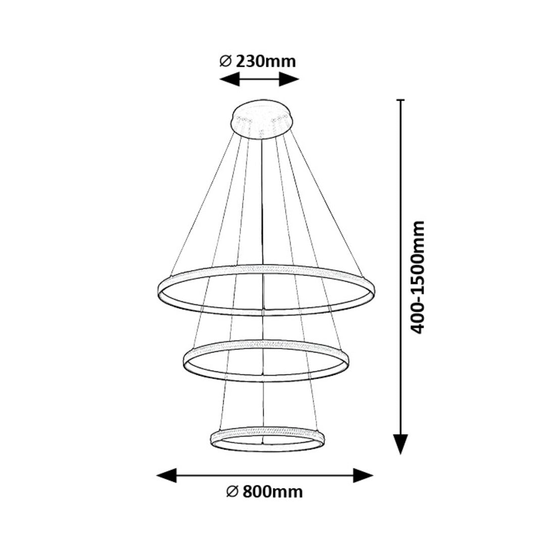 Grete – modern LED pendant lamp, black with white acrylic, 100W