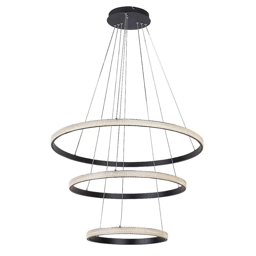 Grete – modern LED pendant lamp, black with white acrylic, 100W