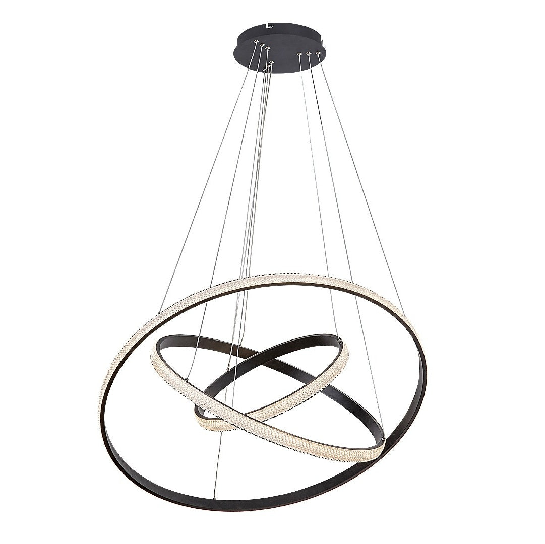 Grete – modern LED pendant lamp, black with white acrylic, 100W